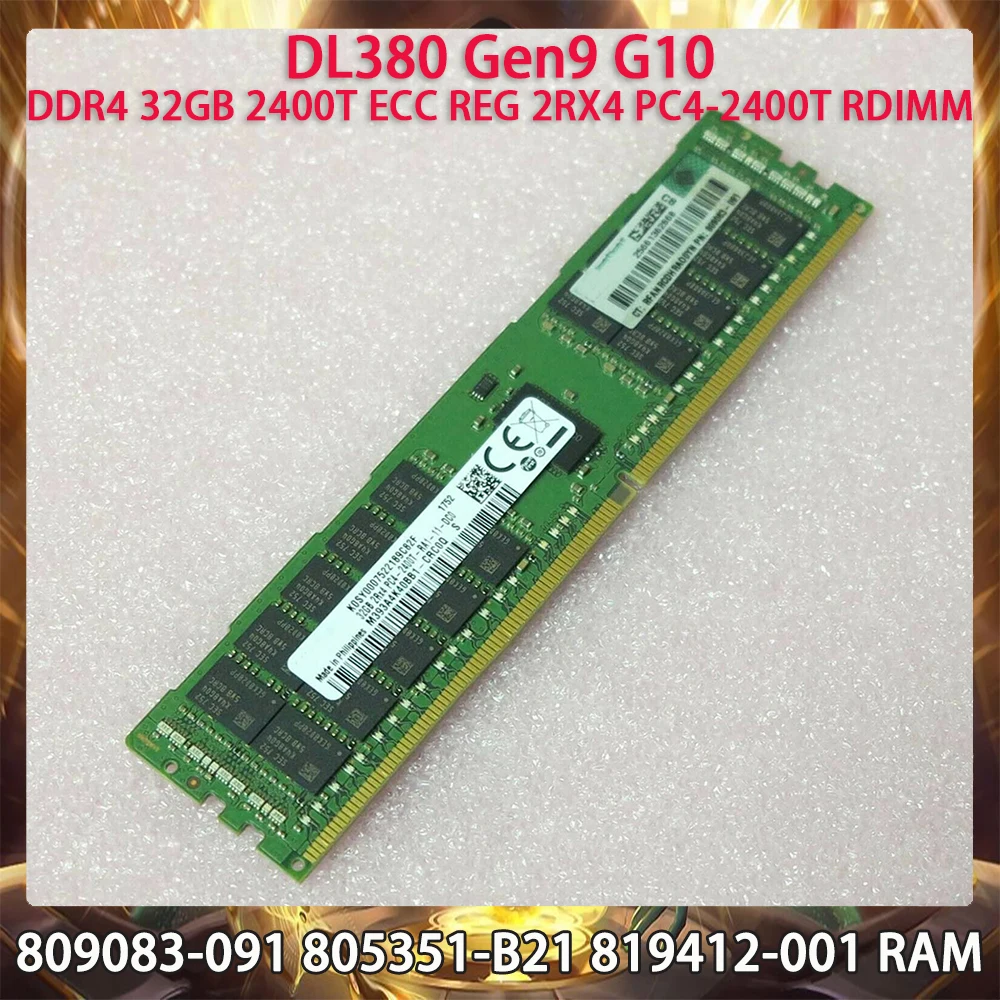 Server Memory 809083-091 805351-B21 819412-001 DL380 Gen9 G10 DDR4 32GB 2400T ECC REG 2RX4 PC4-2400T RDIMM RAM Works Perfectly