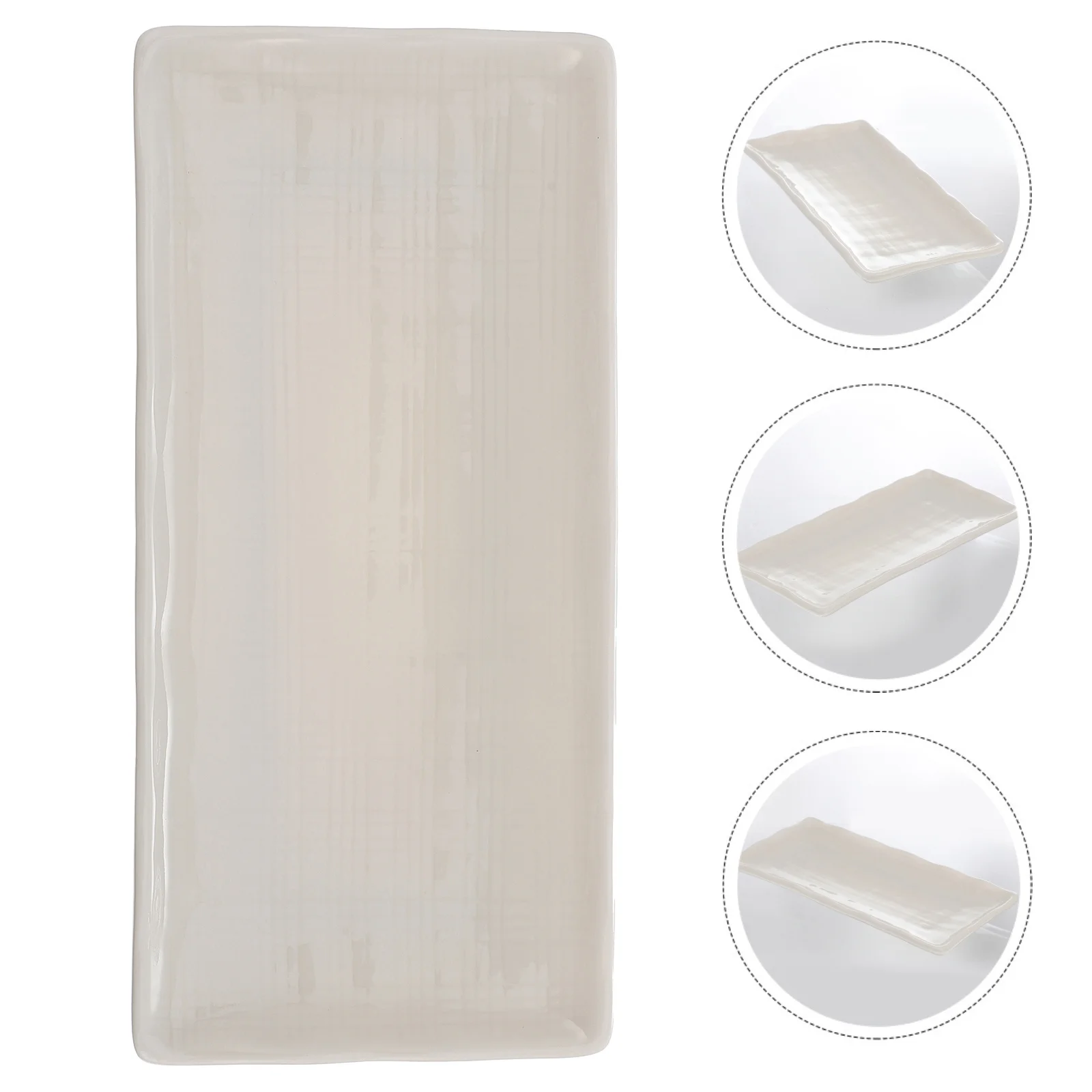 

Rectangular Ceramic Food Tray Japanese Style Storage Plate for Pasta Steak Pizza Salad Tableware