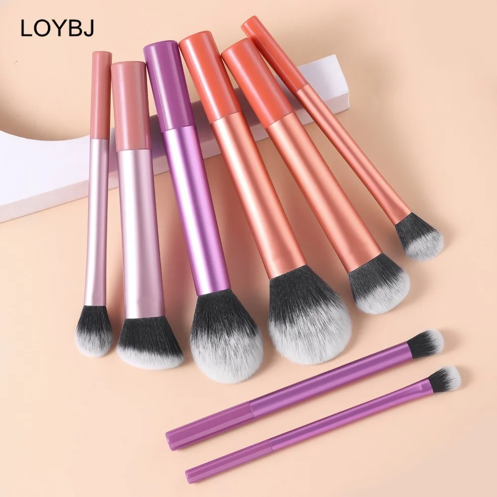 LOYBJ 8pcs Makeup Brushes Set Soft Powder Foundation Blush Contour Concealer Eyeshadow Women Beauty Professional Make Up Brush