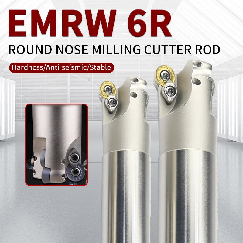 EMRW6R round nose milling cutter C25-C32 2T/3T shock-resistant tool holder boring bar holder for RPMT/RDMW1204 cutting tool