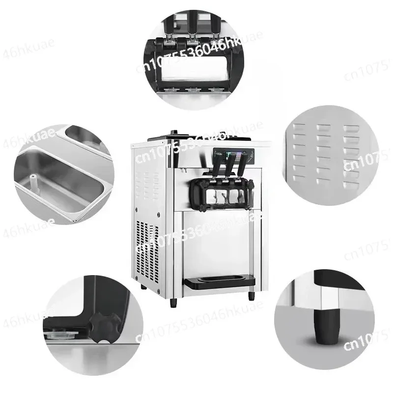Household Commercial Multi Flavor Soft Ice Cream Maker High Efficiency Ice Cream Making Snack Machine