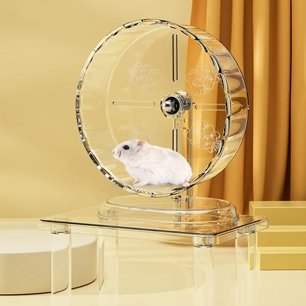 Silent Dual‑Bearing Hamster Running Wheel Transparent Acrylic Exercise Wheel Quiet Spinning Toy for Syrian Dwarf Hamster S view 3
