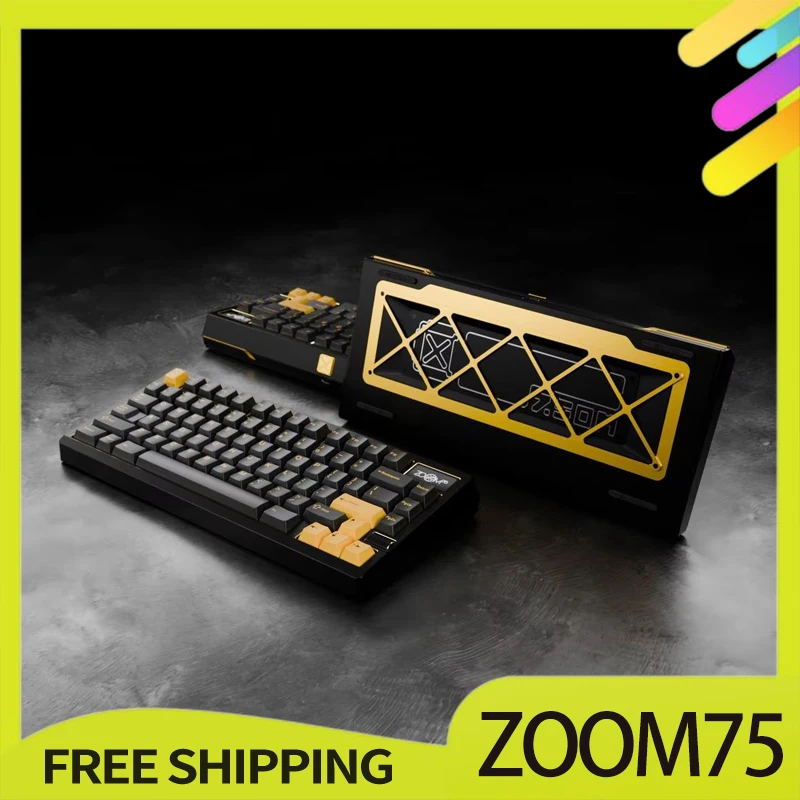 Wuquestudio ZOOM75TIGA Keyboards 3modes Wireless Bluetooth Aluminum Alloy Cnc Keyboards Customized With Screen Game Office