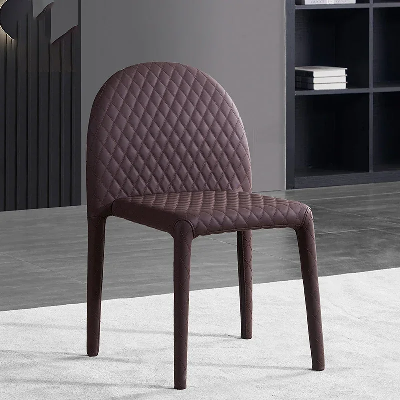 ins hotel net red simple light luxury Nordic negotiation chair cafe restaurant restaurant chair leather home dining chair