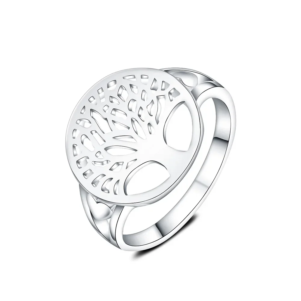 Andara 925 Sterling Silver Ring Tree of Life Rings For Women Wedding Party Glamour Jewelry Gifts R892