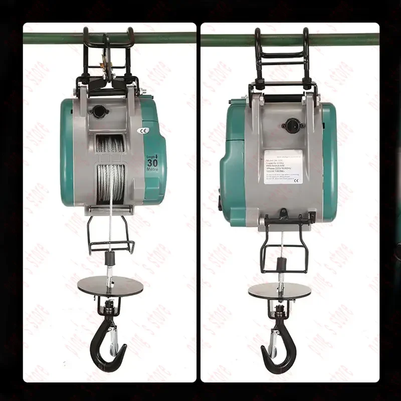 500KG 360KG Hoist New Upgraded Double-hole Small King Kong Electric  Hanging Wire Rope Portable Lift 220v Crane