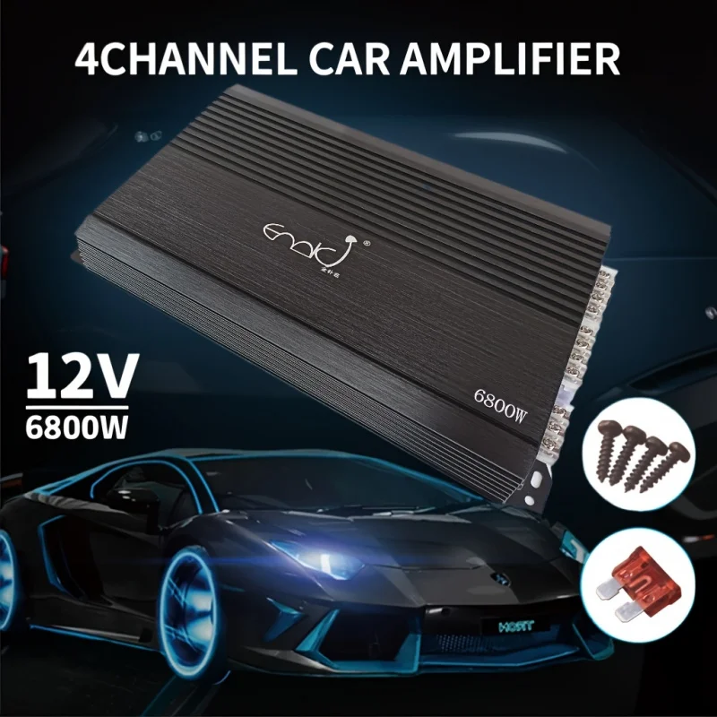 Car audio amplifier，4Aluminum alloy high-heat-dissipation power amplifier suitable for car speakers