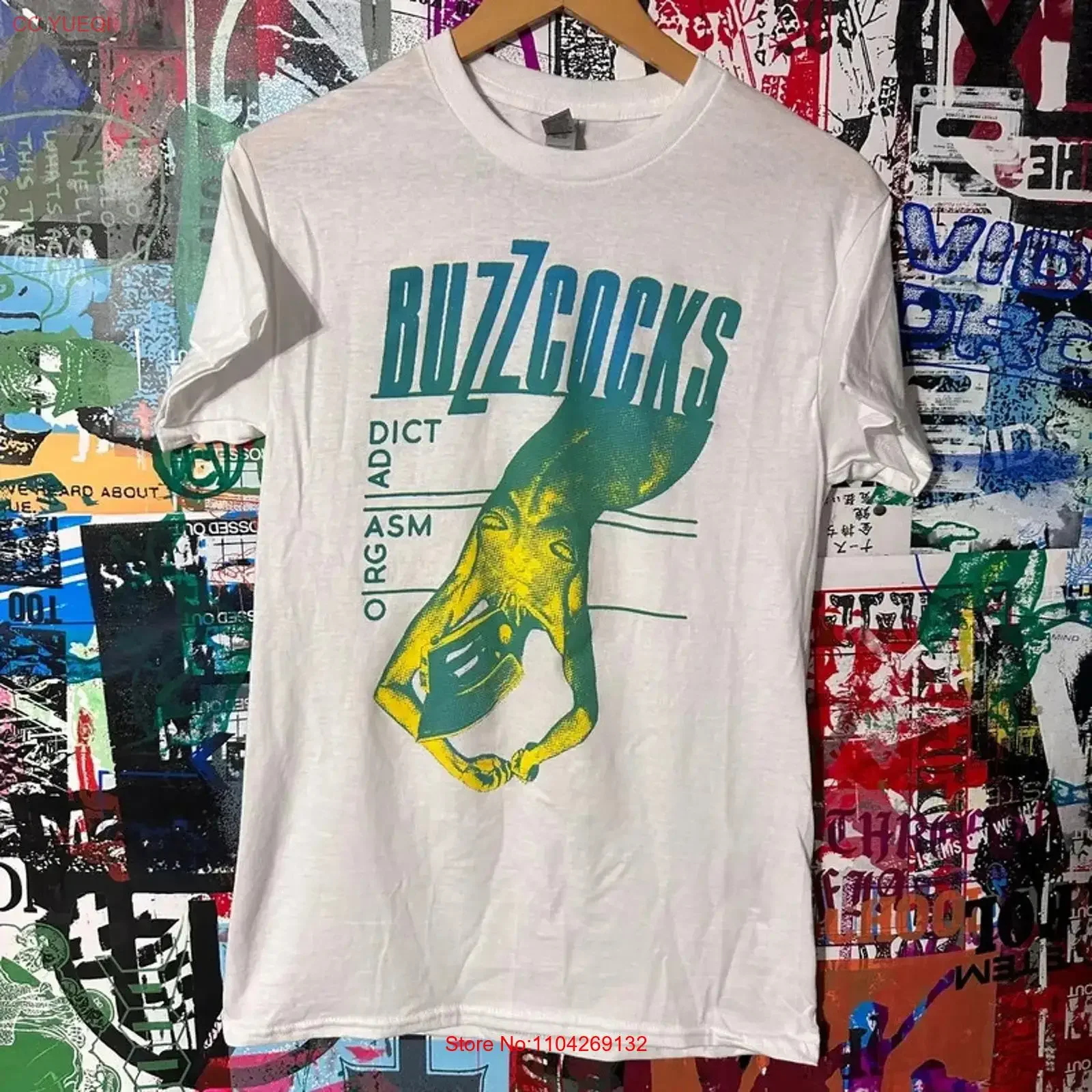 Buzzcocks rock music band vintage retro short sleeve white shirt VK01958 vintage Washed Versatile Breathable streetwear
