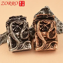 ZORRO Metal Heavy Armor Relief Dragon Kerosene Lighter Classic Grinding Wheel Ignite Retro Collection Windproof Lighters Smoking