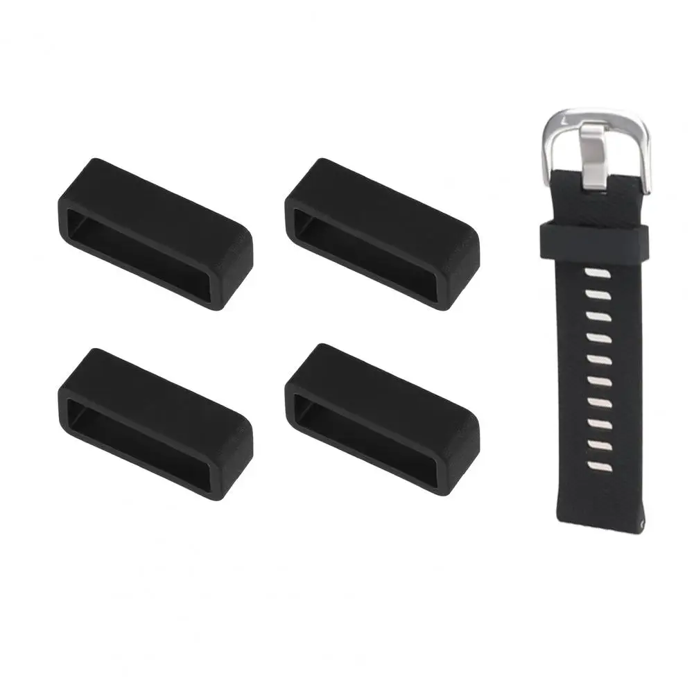 Watch Strap Loop Set 4pcs Silicone Watch Strap Wristwatch Band Keepers Smartwatch Fastener Rings Replacement Accessories Set