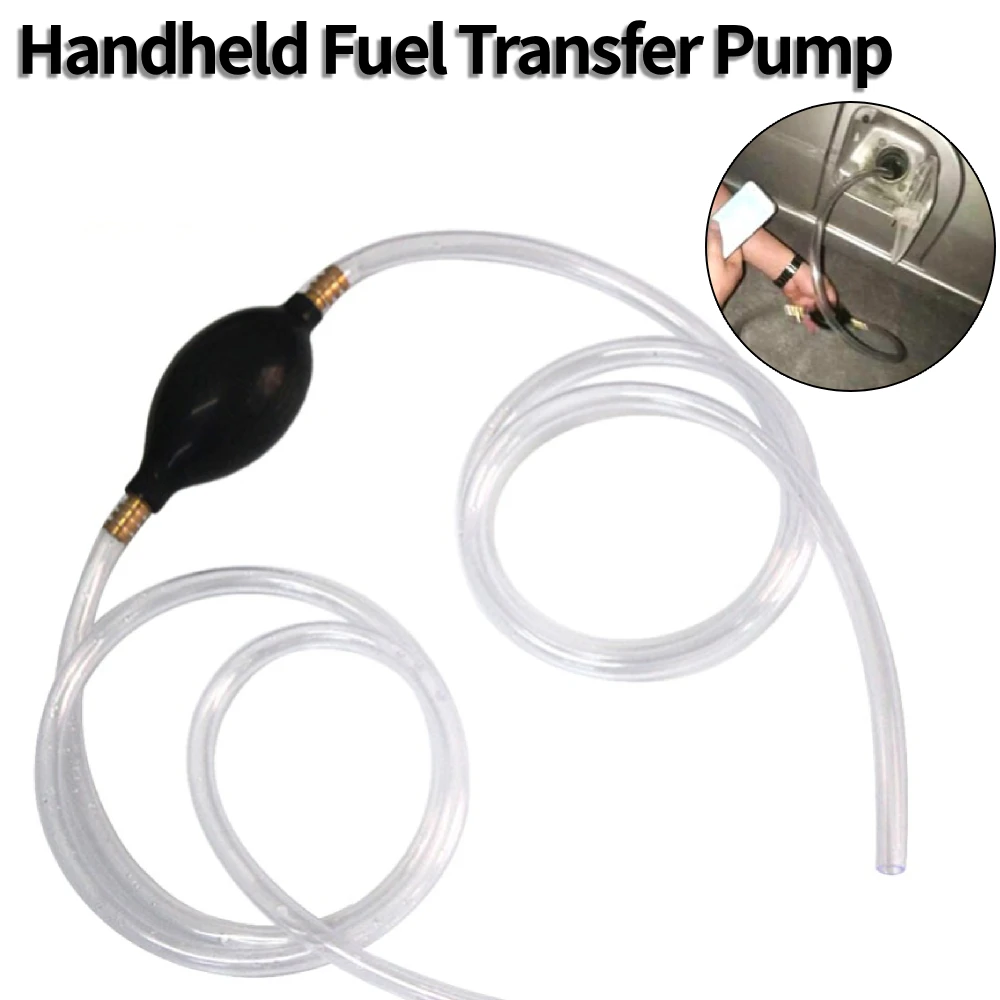 Handheld Fuel Transfer Pump Portable Fuel Transfer Suction Pumps Transparent Petrol Gas Extractor PVC Soft for Car Auto Outboard