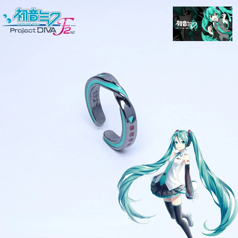 Anime Hatsune Miku Vocaloid Cosplay Ring Unisex Adjustable Opening Mobius Couple Rings Jewelry Accessories Harajuku Kids Gift