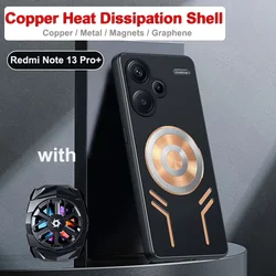 Case For Redmi Note 13 Pro Copper Aluminum Heat Dissipation Case For Xiaomi Redmi Note 13 Pro Plus Cooling Cover with Cooler