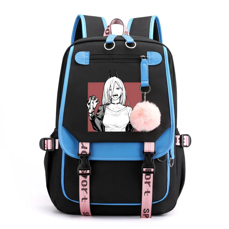 Fashion Backpack Hot Anime Power Printing Backpack Girls School Bags Women Men Travel Daily Backpack