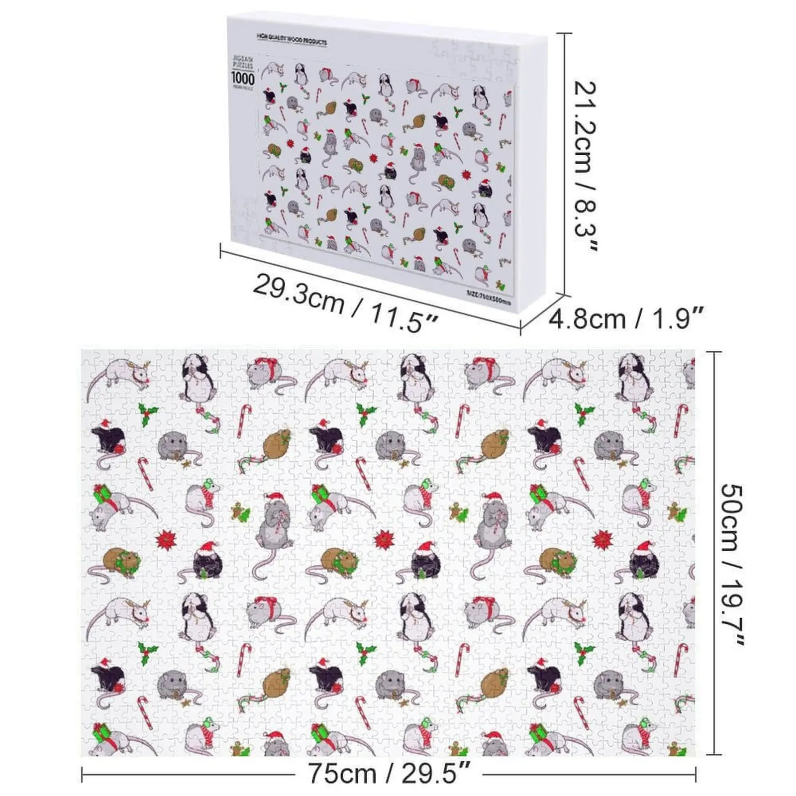 أحجية الصور المقطوعة من Ratmas Wishes ذات الاسم الخشبي المخصص للبالغين