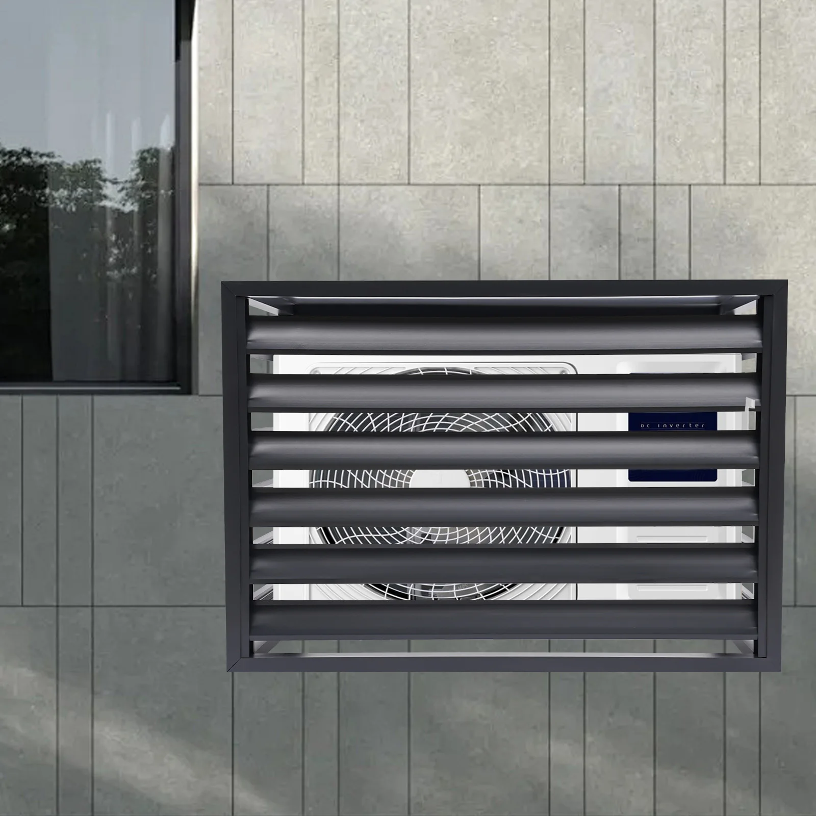 Air Conditioner Fence Screen 100x50cm Dark Grey, Weatherproof & Corrosion-Resistant Outdoor Cover Protection & Aesthetic Appeal