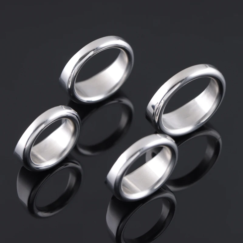 5 Sizes Stainless Smooth Steel Mencock Prevention Penis Glans Phimosis Rings Adult Supplies Intimate Sex Toys For Men Foreskin