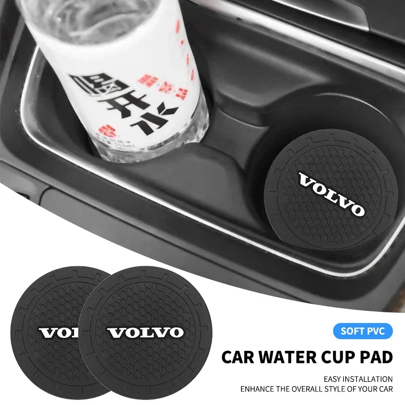 

1/2pcs Car Auto Water Cup Slot Non-Slip Mat Accessories For Volvo XC-Classic V60 V40 XC90 S60 XC60 V70 S90 XC40 V90 C40 S40 S80L