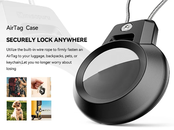GITFOS AirTag-Halterung für Apple Airtags mit Stahlseil und 360-Grad-Schutz für Gepäck, Rucksack, Schlüssel – Detail 5