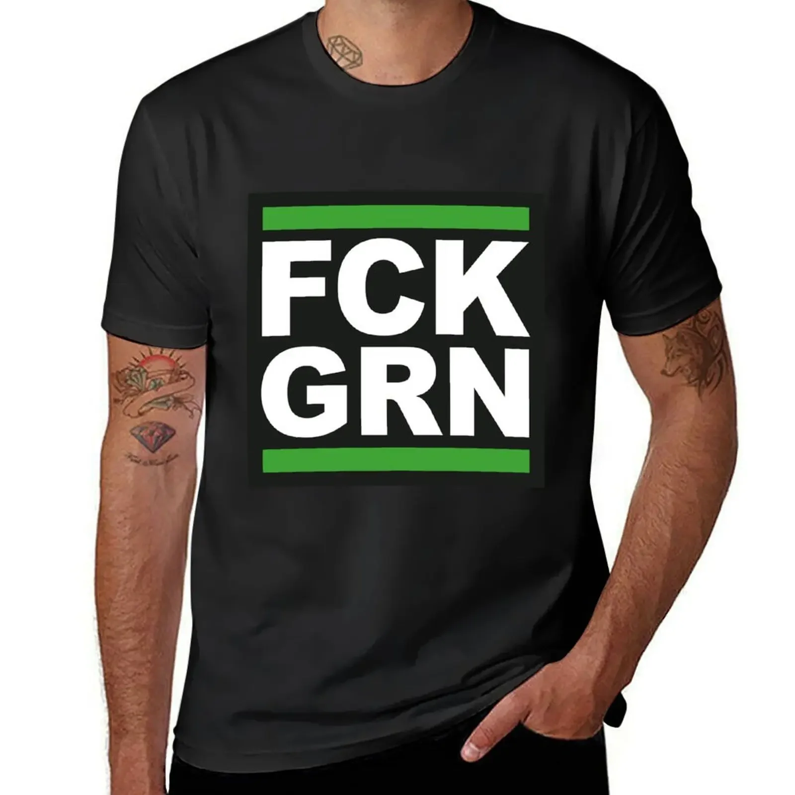 FCK GRN, - clear message to green do-gooders! T-Shirt sublime vintage anime shirt sweat fruit of the loom mens t shirts