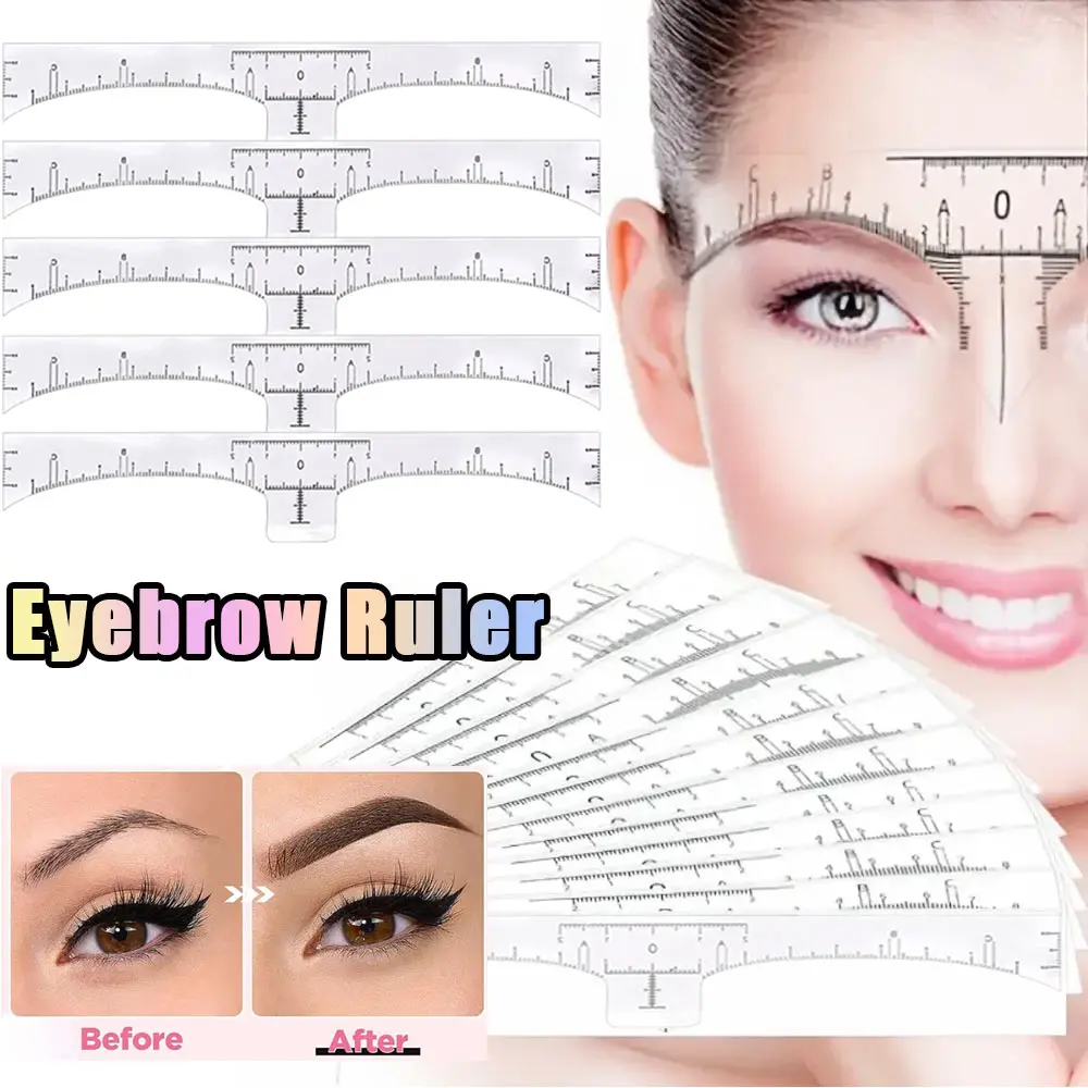 Regla para cejas desechable con guía para la nariz, plantilla adhesiva para medir cejas, accesorios de maquillaje permanente, 100/50/20/10 Uds.