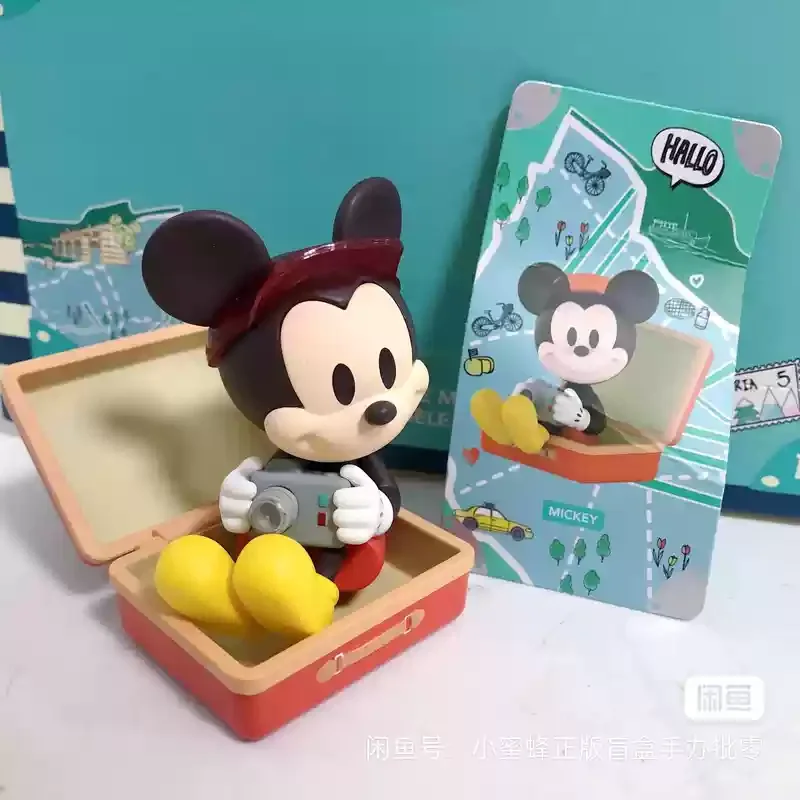 Mickey Mouse Traveling Series Blind Box Collectible Action Figures Includes Goofy Donald Duck Toy Gift for Children