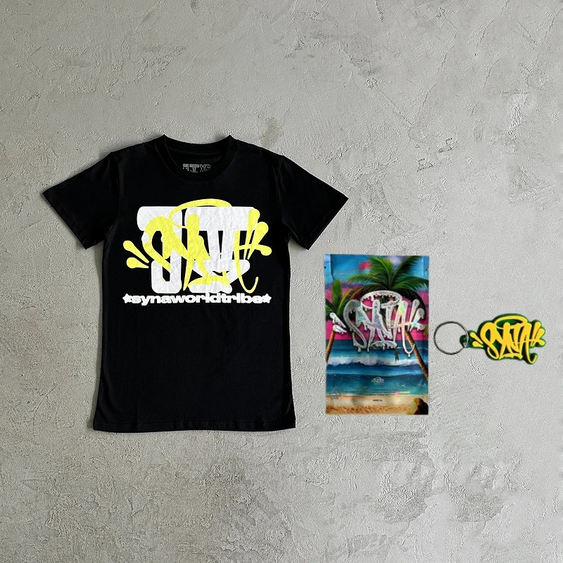 

Letter Printed Short Sleeve Sy Brand Hip Hop Casual Round Neck T-Shirt Trendy Men Women T Shirt Tops