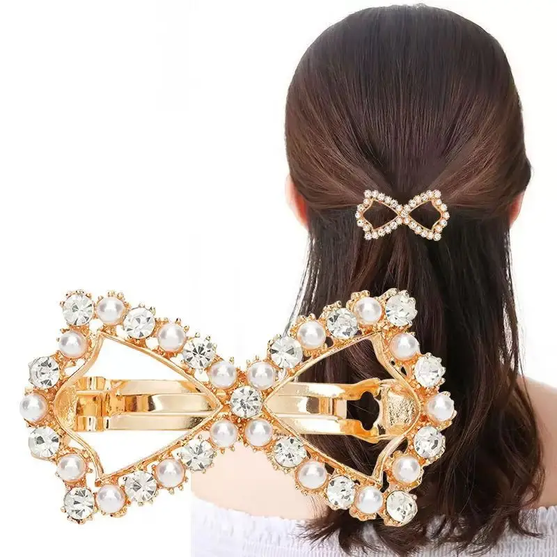 

High End Rhinestone Hair Accessories From South Korea Caring Hairpins for Women Elegant and Versatile Headpieces Spring Clips