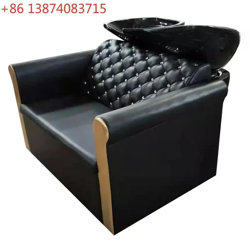 

Hair salon shampoo bed Barber shop Double shampoo sofa flush bed Simple seated hair salon wash