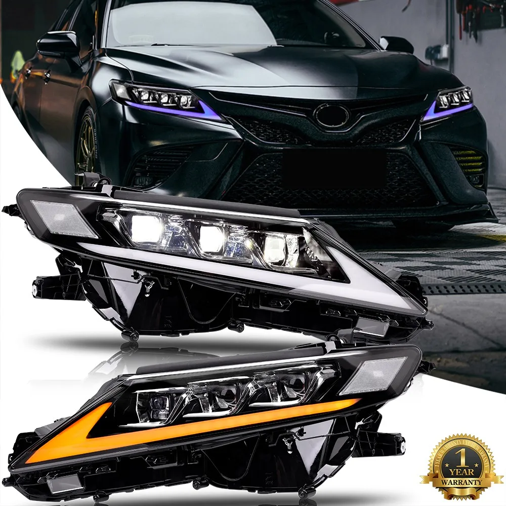

1Set Fit Toyota Camry 8Th Gen 2018-2024 Front Lamps Pair LED Sequential Headlights Assembly Turn Signal Front Head Lamps