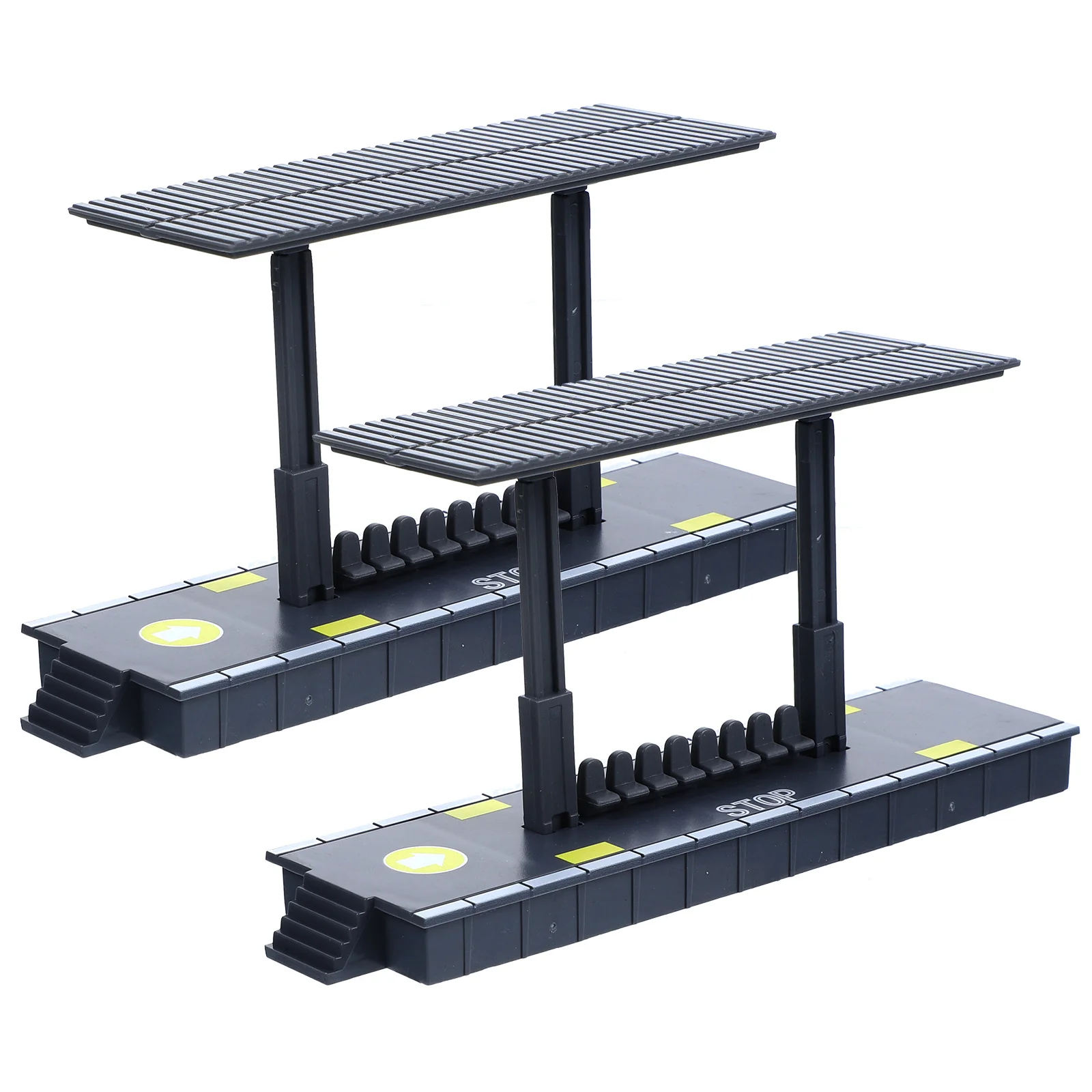 2 قطعة منصة محطة محاكاة رائعة ملحق ديكور للأطفال نموذج منصة محطة بناء مشهد السكك الحديدية #6