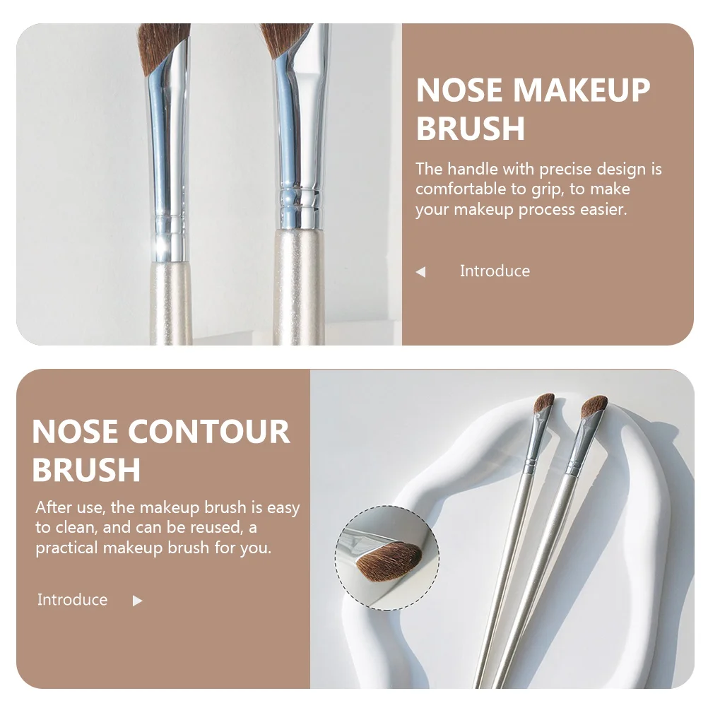 4 stuks oogmake-upborstel schuine neuscontourborstel voor markeerstift oogschaduw mengen onder de ogen concealer tool