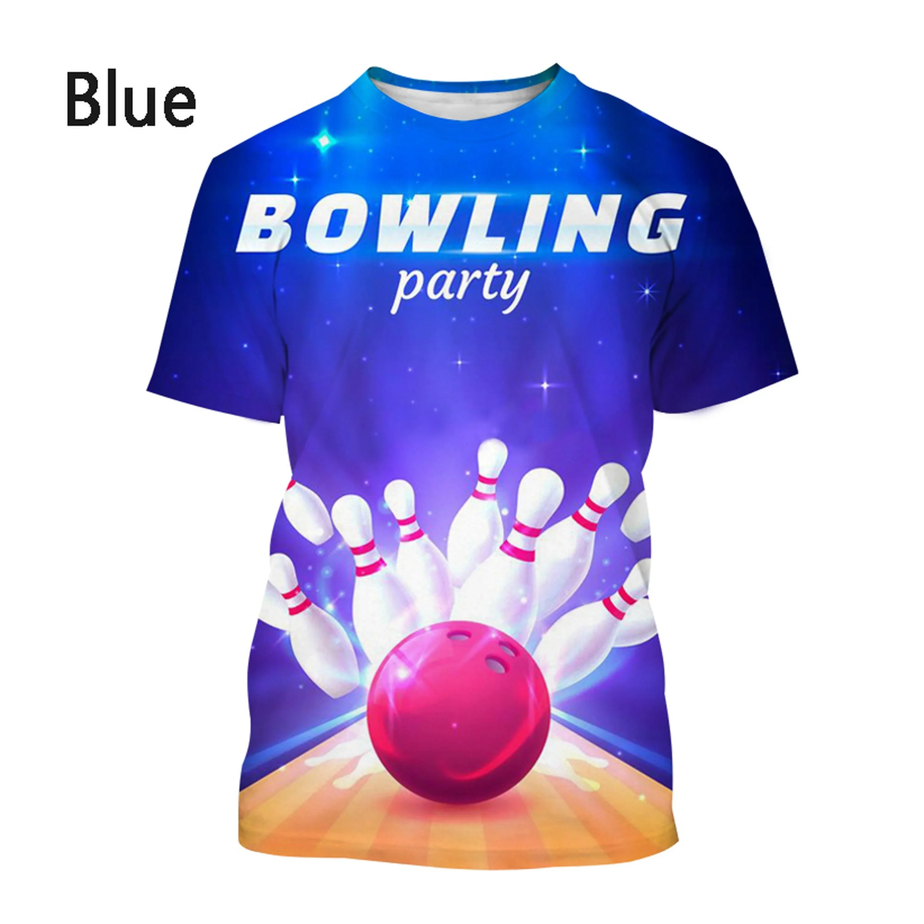 2024 New Men Women Summer Bowling 3D Printing T-Shirt Casual Short Sleeve Fashion Sweatshirt Tops