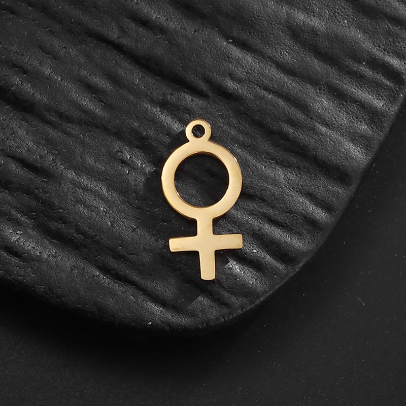 5pcs/lot Stainless Steel Venus Symbol  charm for Women Girls Charm Statement Female Symbol Feminist Lesbian Pride Jewelry