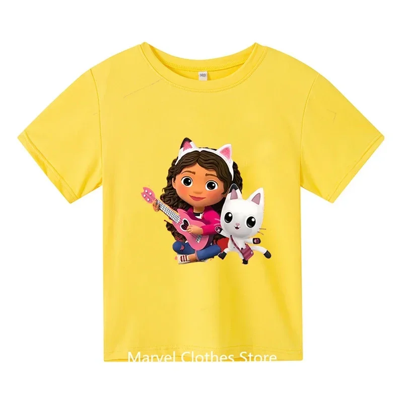 かわいいギャビードールハウス Tシャツ子供のための少女漫画 Tシャツアニメ夏のトップテーマの誕生日服 O ネック半袖ギフト