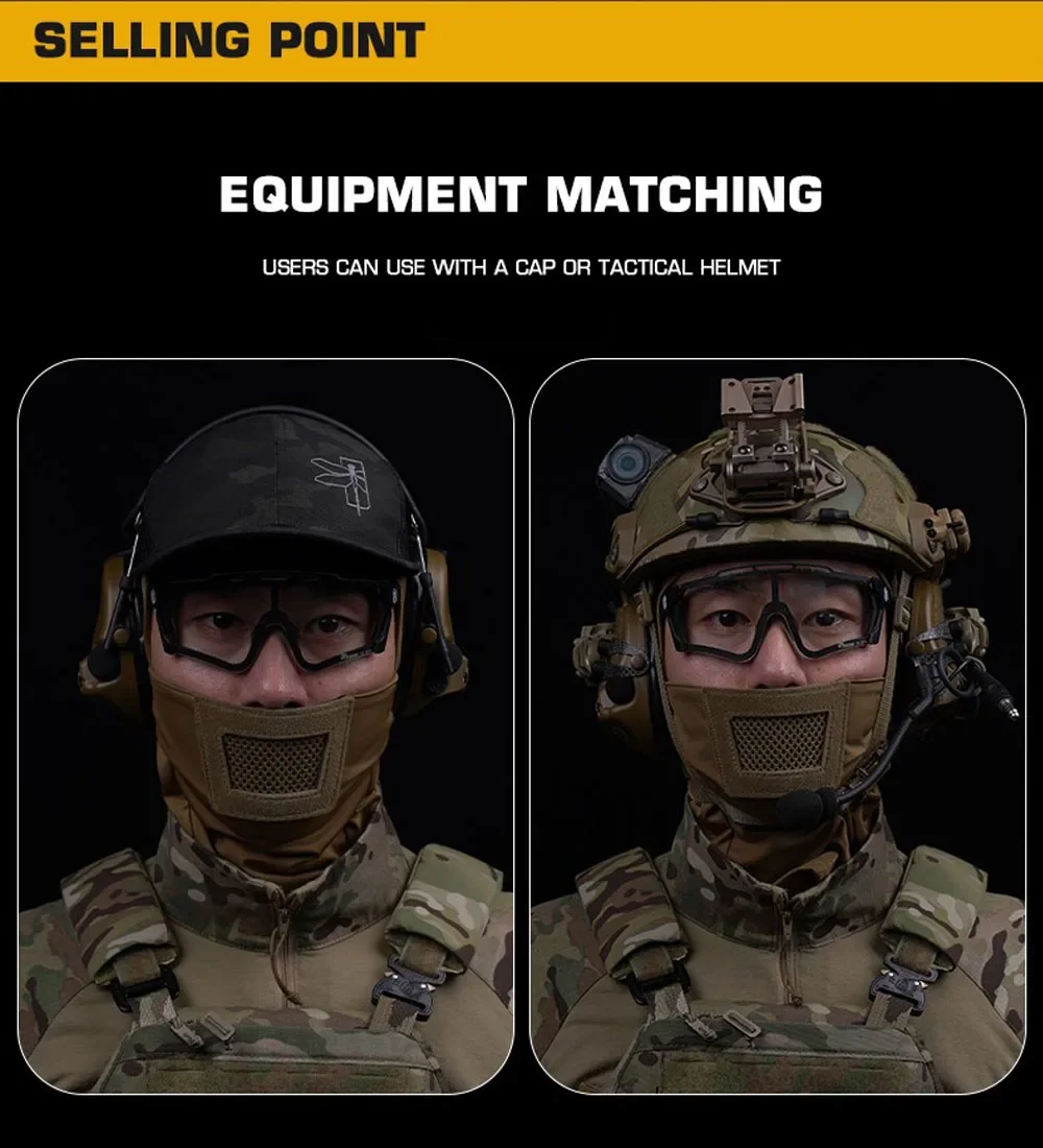 Airsoft-Maske für Herren, Sportmaske, Sturmhaube, Kopfbedeckung, Vollgesichtsschutz, Ritter-Kopfbedeckung für Paintball, Jagd, Sport, Radfahren – Detail 3