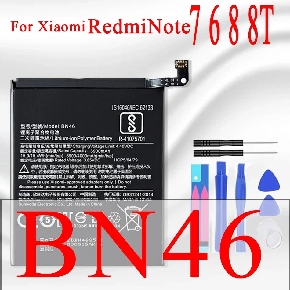 Mobile Phone Batteries For XIAOMI Phone  BN46 For Xiaomi Redmi 7 Redmi7 Note 6 Note6 redmi note 8 redmi note 8T 4000mAh Battery