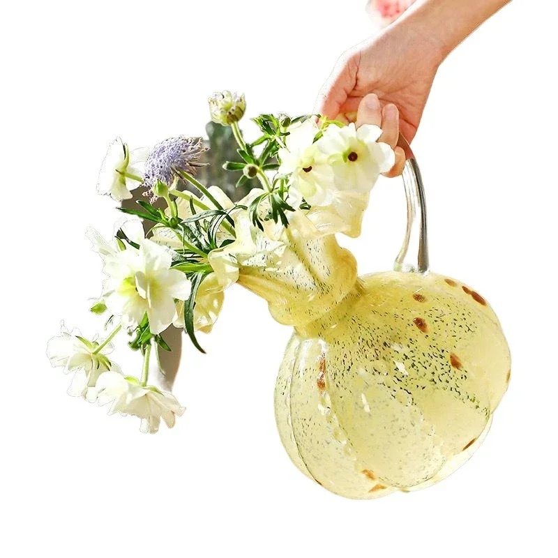 

Medieval vase French ornament glass retro pumpkin bottle high-end home water raising flower arrangement decorative flower device