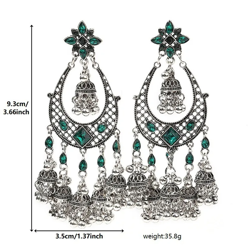 Middle Eastern exotic retro jewellery earrings women  ladies\' earrings for woman tassels long bells birdcage jewelry accessorie