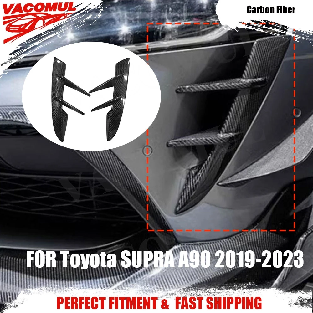 

VACOMUL Carbon Fiber Front Bumper Side Fender Fog Lamp Air Vent Cover Trim For Toyota SUPRA A90 A91 MK5 2019-2023