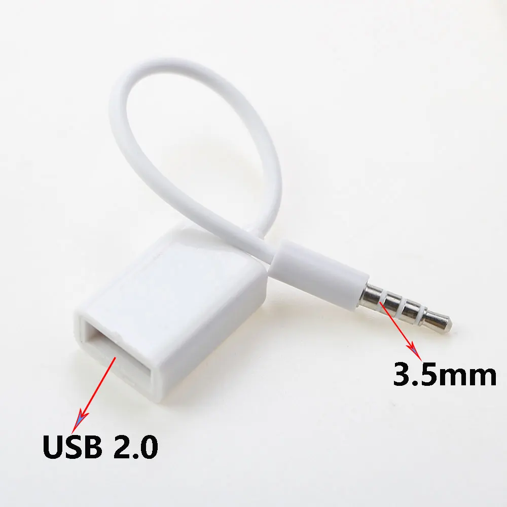 

1PCS Male to Female Economic Male AUX Audio Plug Jack 3.5mm metric to USB 2.0 Female Converter Cable Cord Car MP3