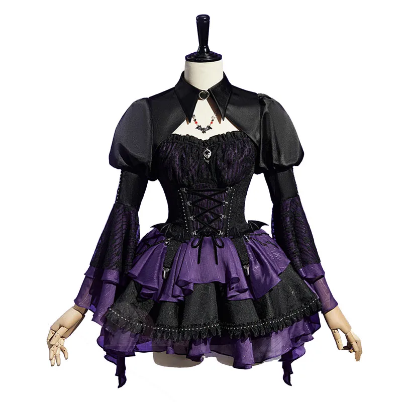 

Костюм вампира для косплея, женское винтажное готическое платье с длинными рукавами, костюм в стиле Лолиты, платье ведьмы, ожерелье, одежда для Хэллоуина, карнавала, вечеринок