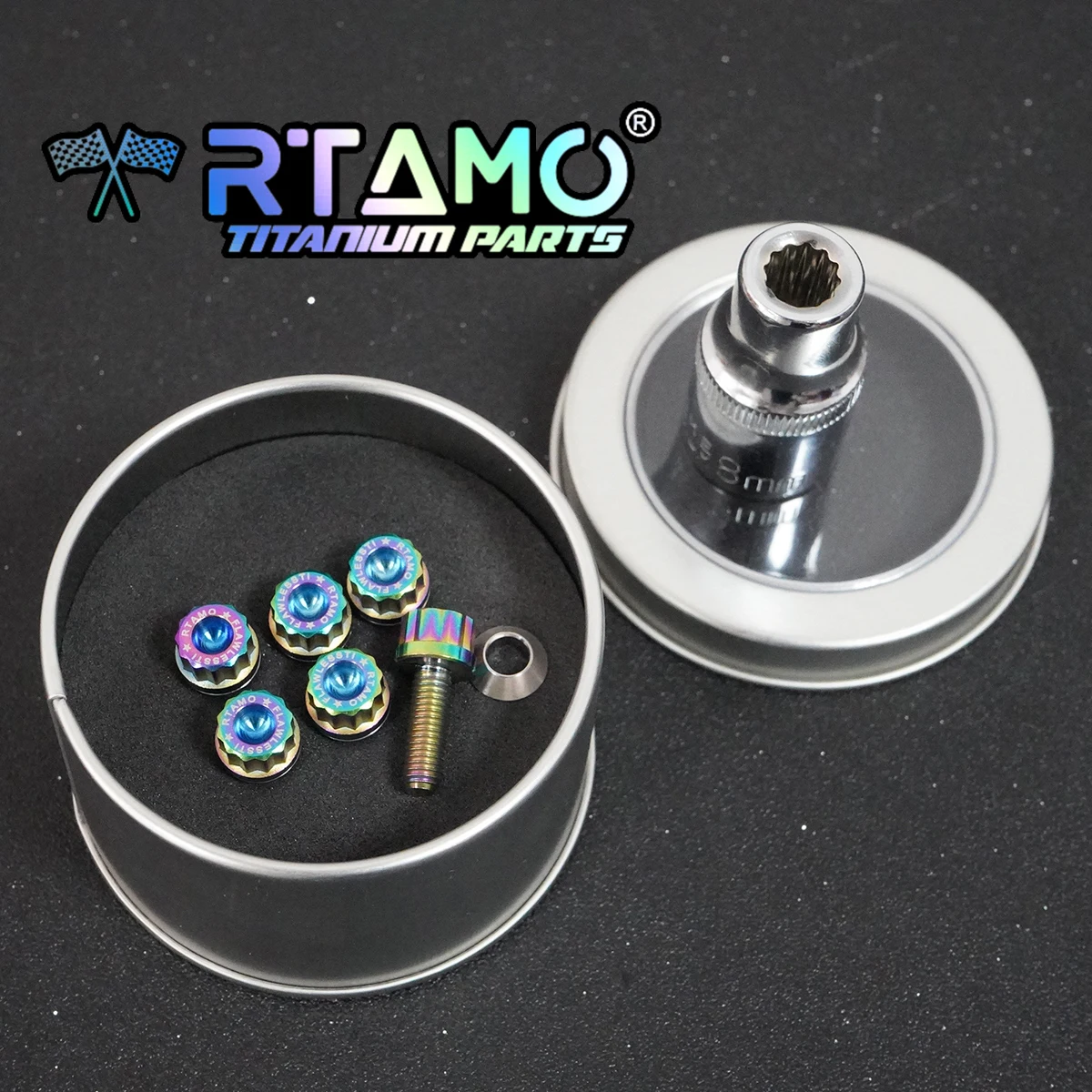 RTAMO Car Steering Wheel Bolts Anti-theft Titanium Screws M5X15/20 with Wrench for MoMo NARDI