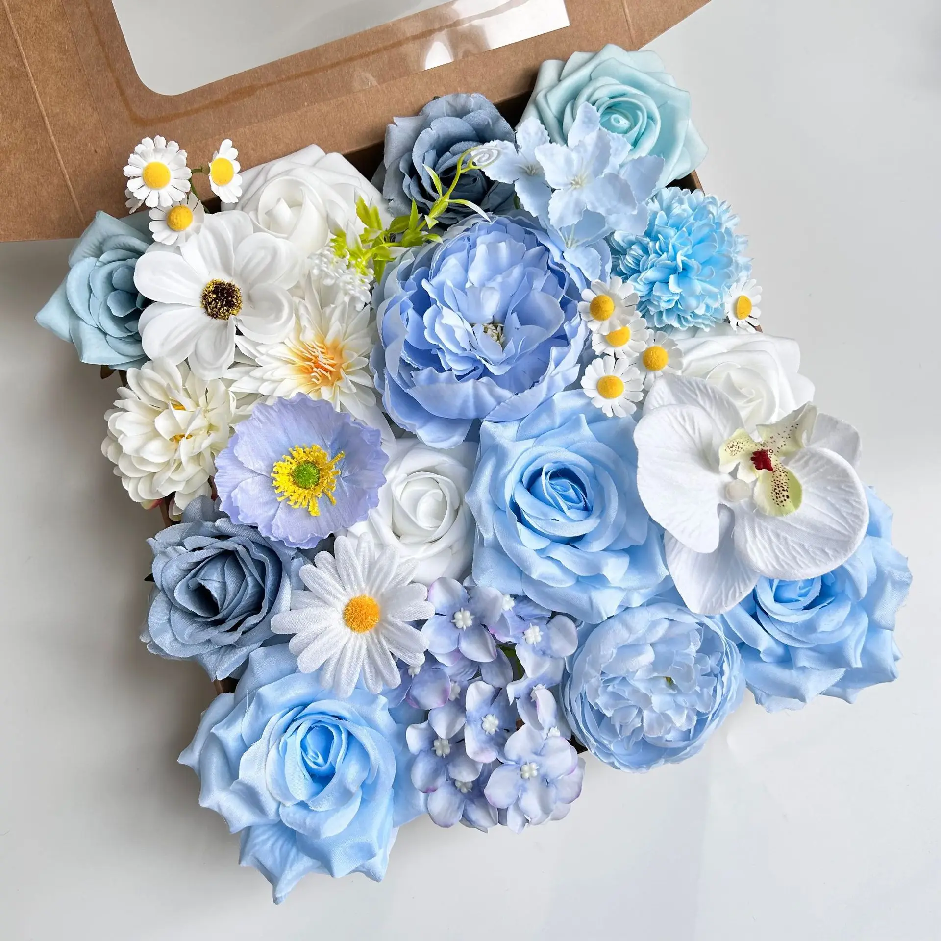 LH456 الزهور الاصطناعية عبر الحدود ربيع جديد محاكاة زهرة لتقوم بها بنفسك هدية صندوق زهرة يده زهرة الزفاف الديكور