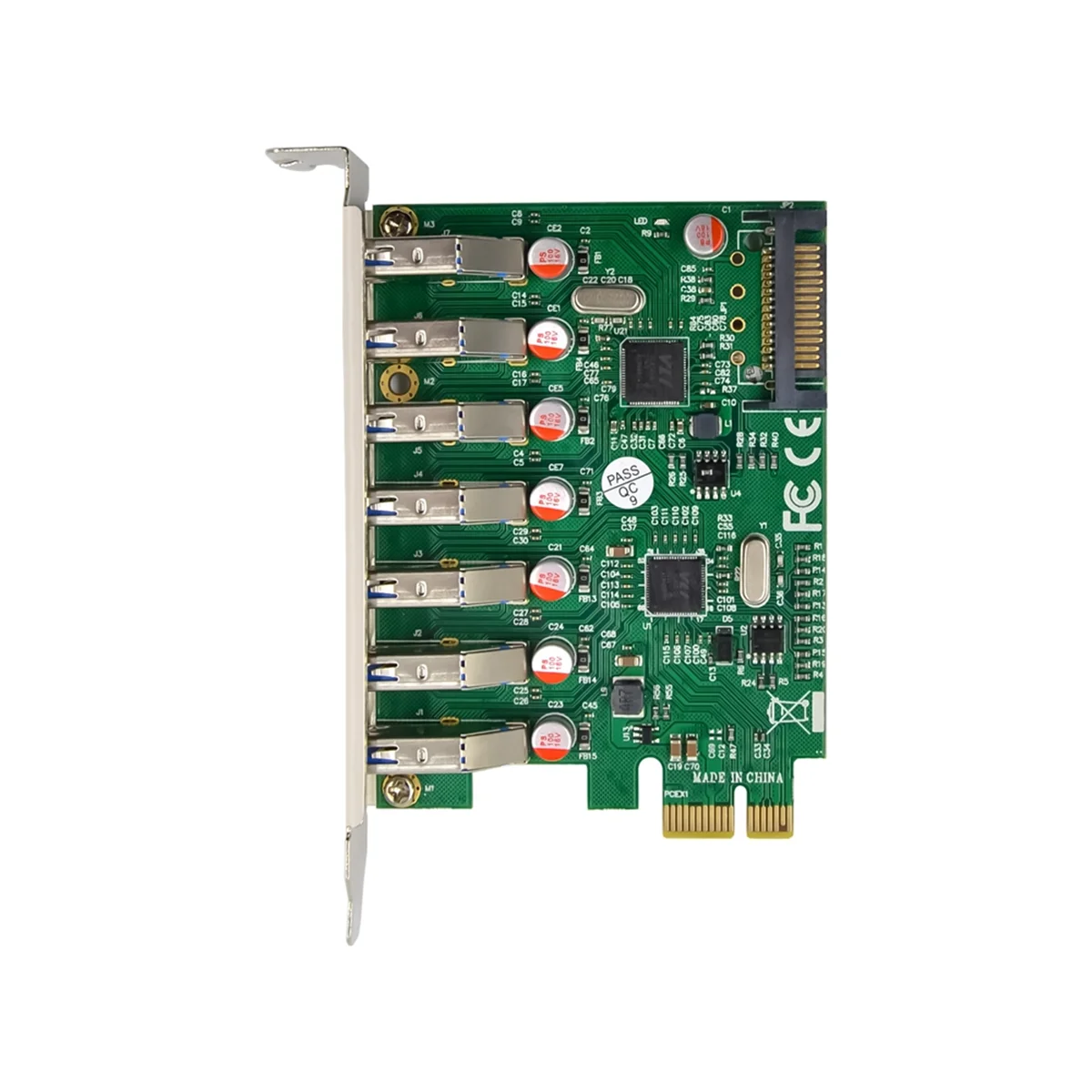 AT87-ST69 PCIe X1 VL812 7 Port USB 3.0 5G Speed Industrial Computer Equipment Multi-Functional Convenient Expansion Card