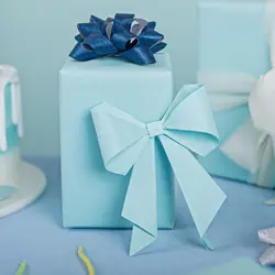 Rollo de papel Kraft azul para envolver regalos, embalaje, transporte, manualidades