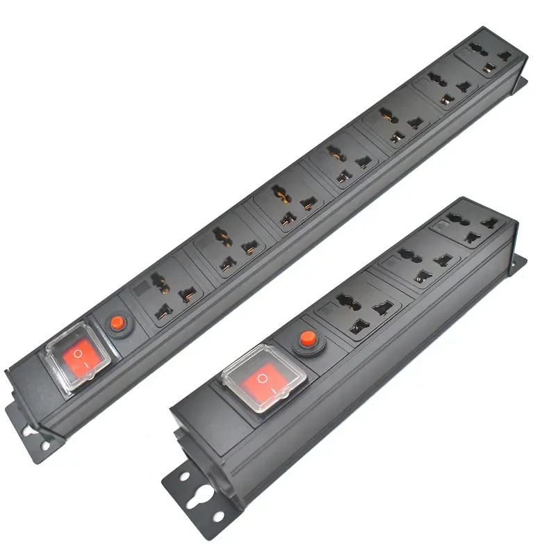 PDU network cabinet rack 10A universal socket C14 port power board 1-9AC with switch overload protection