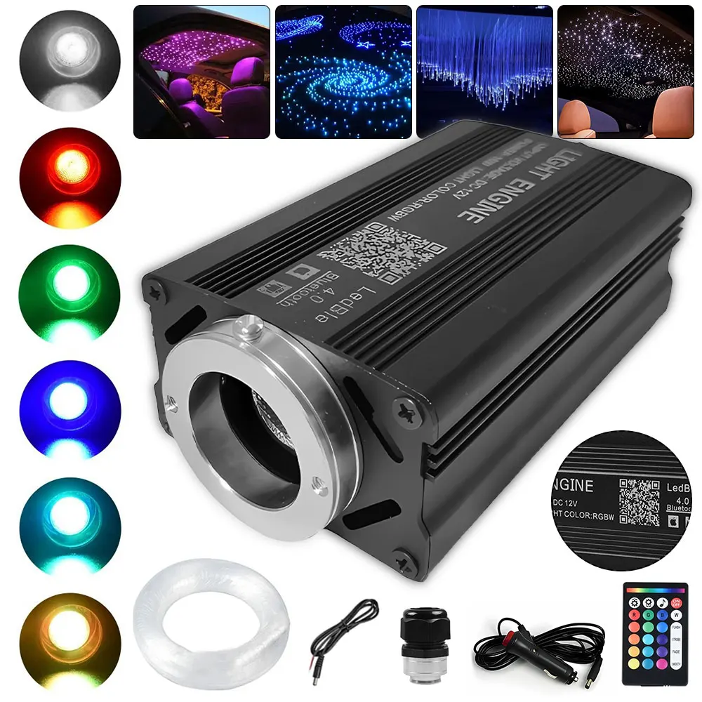 

Car Starry Sky Light Auto Home Fiber Optic Lights Atmosphere Lamp Music Control Ceiling Lights RGB 12W 8 Colors Car Styling DIY