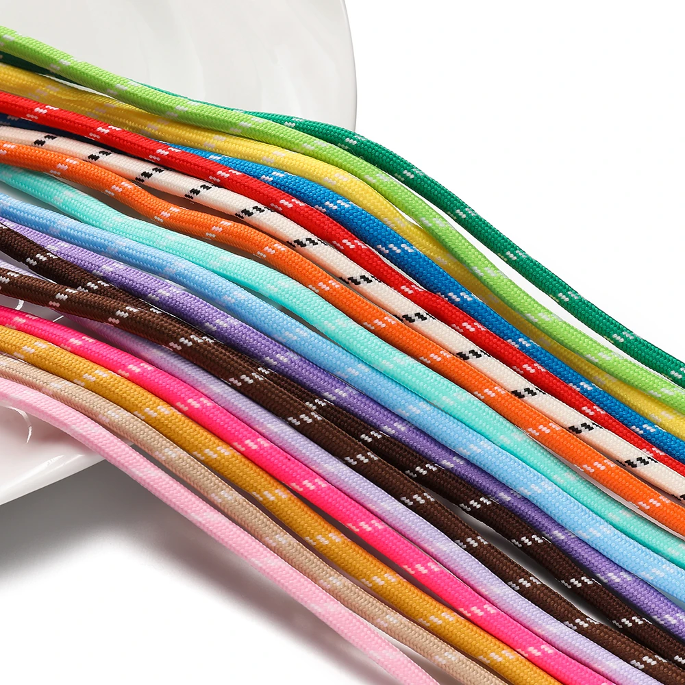 Cordon tressé multifonctionnel coloré de 2/5 mètres, 5 mm, pour la fabrication de pendentifs de sac à dos, de cordons de téléphone, d'accessoires de bijoux et de loisirs créatifs