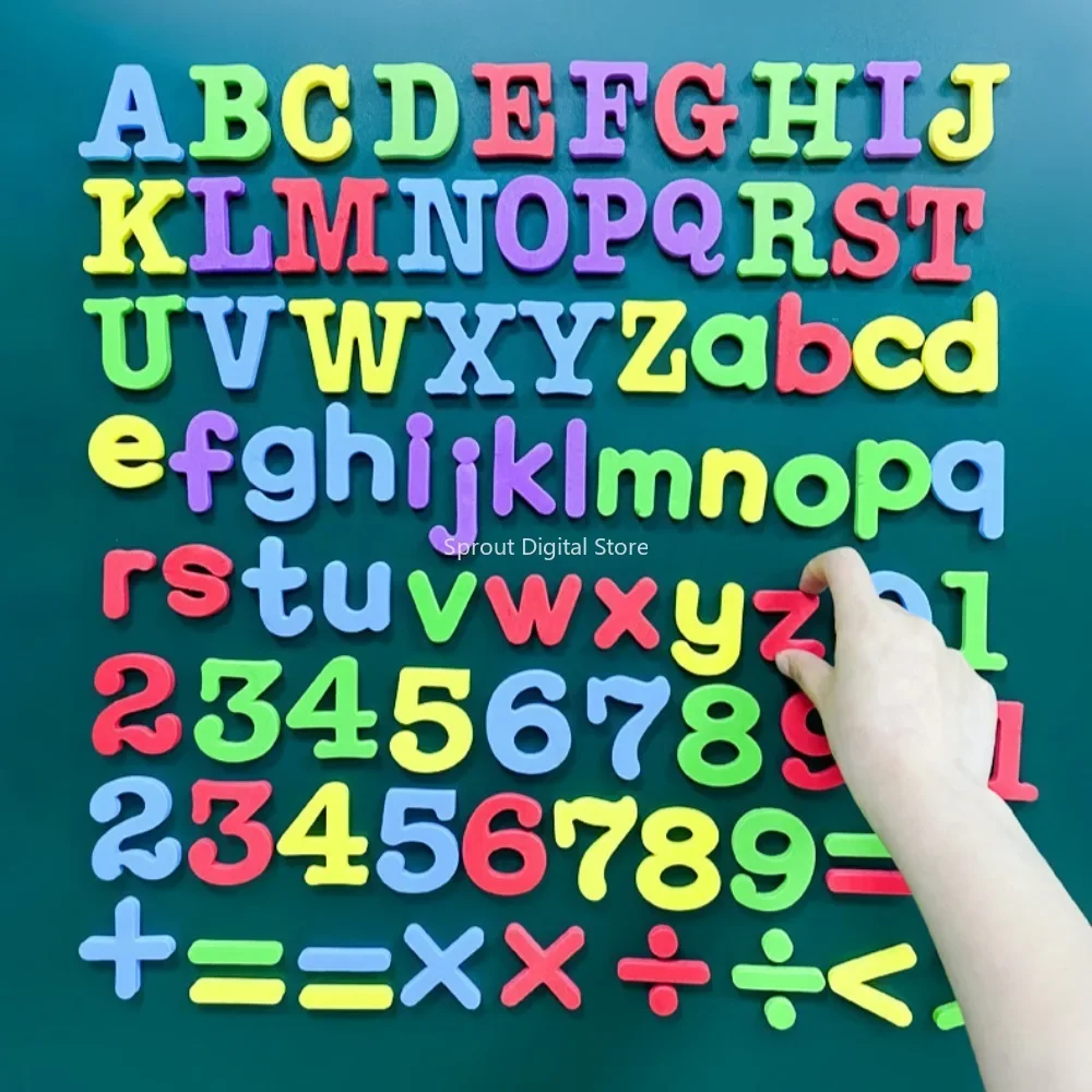 Magnetic Letters Numbers Alphabet ABC 123 Fridge Magnets Plastic Educational Preschool Learning Toy Set Uppercase Lowercase Math